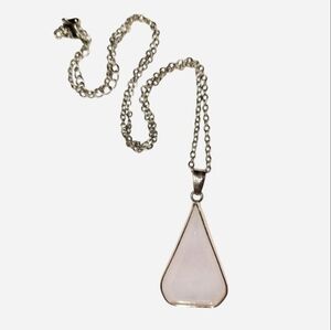 Gold And Rose Quartz Teardrop Pendant Necklace- Simple And Elegant